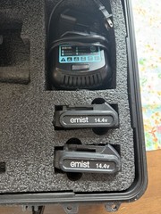 EMist EPIX360 Cordless Electrostatic Sprayer Kit Hard Case Charger 2x 14.4V