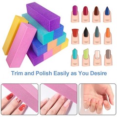 12 Pcs Nail Buffer Block for Acrylic and Natural Nails, 4 Sided Multicolor