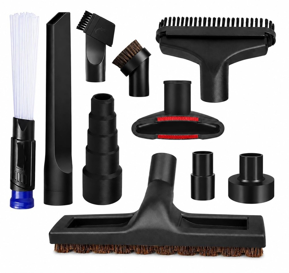 10-PCS Vacuum Attachment Kit for 1.25” (32mm) Hose – 10-Piece, BALCK
