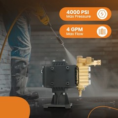 High Pressure Washing Pump 4000PSI 4.4GPM 1″ for Honda GX340/390/270 RSV4G40