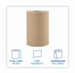 Boardwalk 6252 Hardwound Paper Towels Natural 1-Ply 8″ x 350 ft 12 Rolls/Carton
