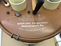 Vintage Original Shop-Vac Wet Dry Model 5 Gal USA Brown Metal Can Model 222 MCM