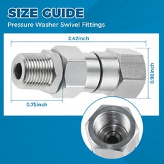 MOOTVGOO 2 Pack 3/8″ NPT Pressure Washer Swivel Fittings, Stainless Steel…