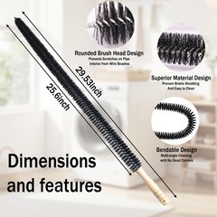 Dryer Lint Brush Vent Cleaner,30Inch 15.7 x 5.7 x 1.1 inches, Black