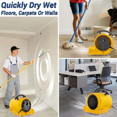 Powerful 1/3HP Air Mover Blower Fan – 1200CFM, 3 Speeds, 4 Angles, Stackable