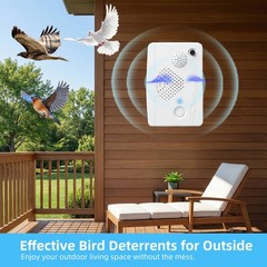 2026 Ultrasonic Bird Repellent Devices 1 Count (Pack of 2), White