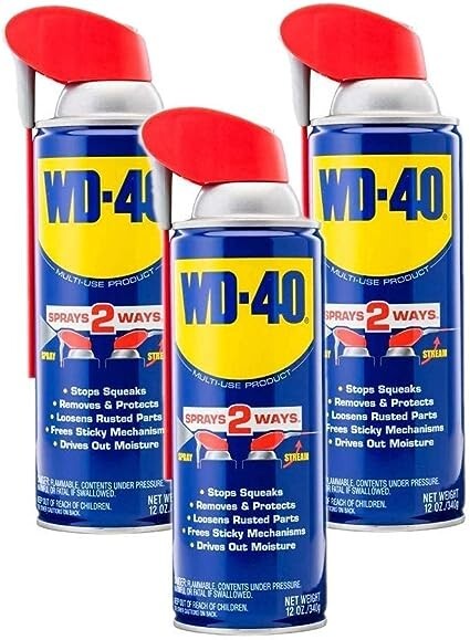 WD-40 Multi-Purpose Lubricant Spray with Smart Straw (3-Pack of 12oz)