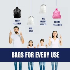 Plasticplace 12-16 Gallon Trash Bags 1.2 Mil Pink Garbage Can Liners 24 X 31