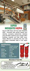 MOSQUITO HEPA-SUPER, 20725, 11113, 6qt or 10qt BACKPACK VACUUM W/ TOOL KIT