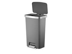 Eco Hana Trash Can In Stainless Steel Gray Color Capacity 45 L.