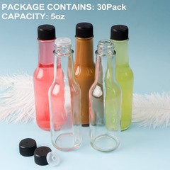 HINGWAH 30 Pack Hot Sauce Bottles, 5oz Clear Woozy Bottles 30 Pack,