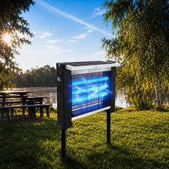 Solar Powered Bug Zapper Outdoor Waterproof Mosquito Fly Trap Killer 4500V