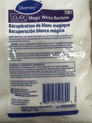 Diversey Clax 75B1 White Reclaim Fabric Stain Remover 1 lb (1 Bag)