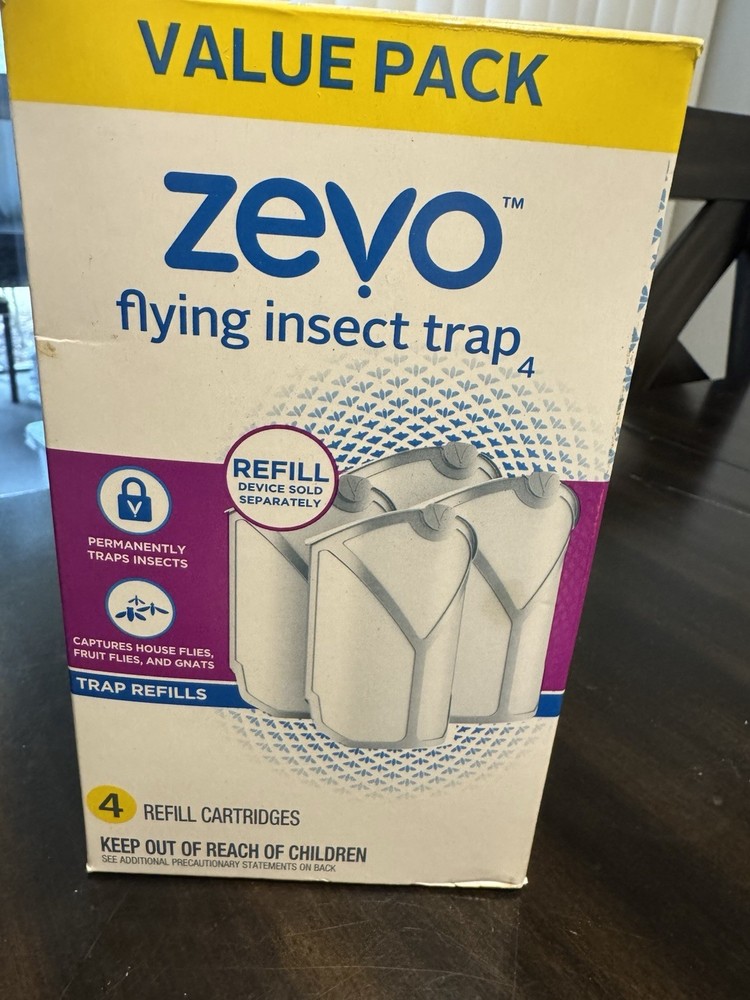 Zevo Flying Insect Trap Refill Cartridges Value Pack 4 Refills for Flies Gnats