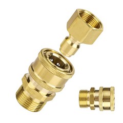 NQEUEPN 4pcs M22-14mm to 1/4in Pressure Washer Adapter Set, Power M, gold
