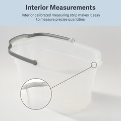 Cleaning Bucket Rectangular for Mopping or Storage with Handle and Built-In Pour