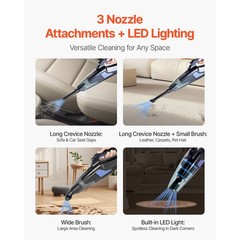 Cordless Handheld Vacuum with HEPA Filter, Lightweight, Powerful Suction for Car