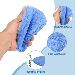 4pcs Microfiber Car Wash Sponge 6″x6″ Non-Scratch Foam Applicator Pads Blue
