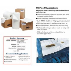 Brady Sorbent Pad, 26 gal, 15 in x 19 in, Oil, White, Polypropylene OP100-2