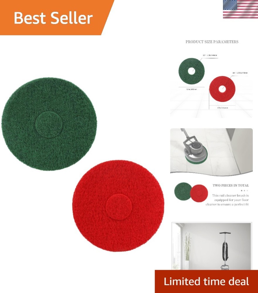 Cleaning Orbiter Pad 12inch Green Red Grit 150 for Floor Scrubber Orbiter Mac…