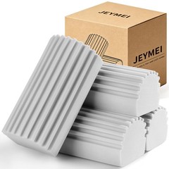 Jeymei 4-Pack Damp Clean Duster Sponge,Gray Dusting 4, Gray