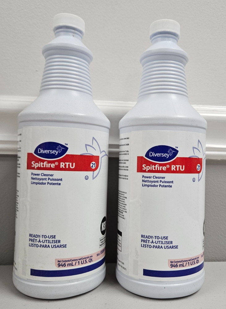 2 Bottle Diversey 95891789 Spitfire 21 RTU Power Cleaner NoSprayer Refill Only