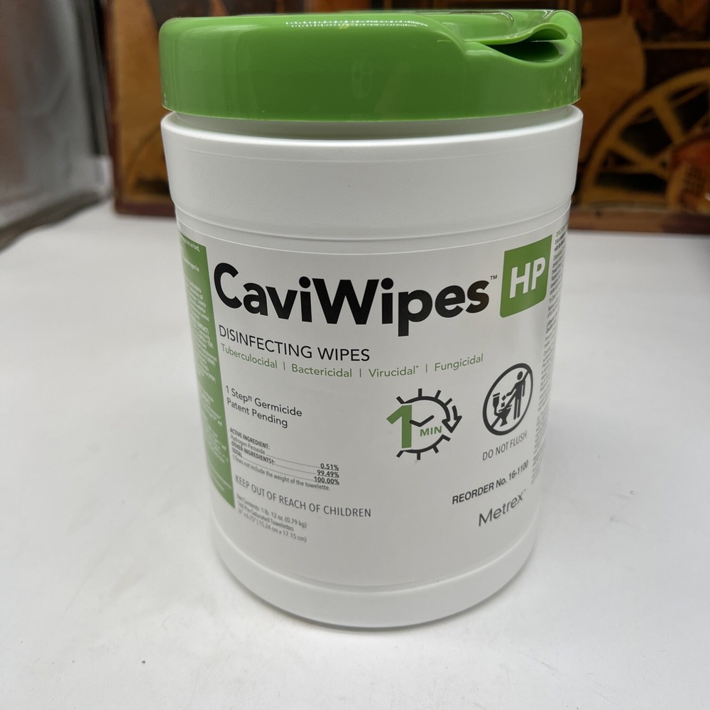 Metrex 16-1100 CaviWipes HP Alcohol-Free Disinfectant Towelettes 6″x6.75″ 160/Pk