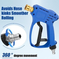 Stubby Swivel Pressure Washer Gun – 5000 PSI / 10 GPM with 3/8″ Male blue