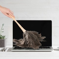 Superio Ostrich Feather Duster Fluffy Dust Remover Wooden Handle Reusable For