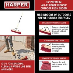 Harper 24 Inch Premium Indoor/Outdoor Wet/Dry Dirt Soil Mulch All-Purpose Push