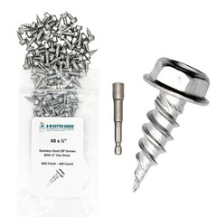 A-M Gutter Guard – 1/2″ #8 Stainless Steel Zip Screws – 8, Silver
