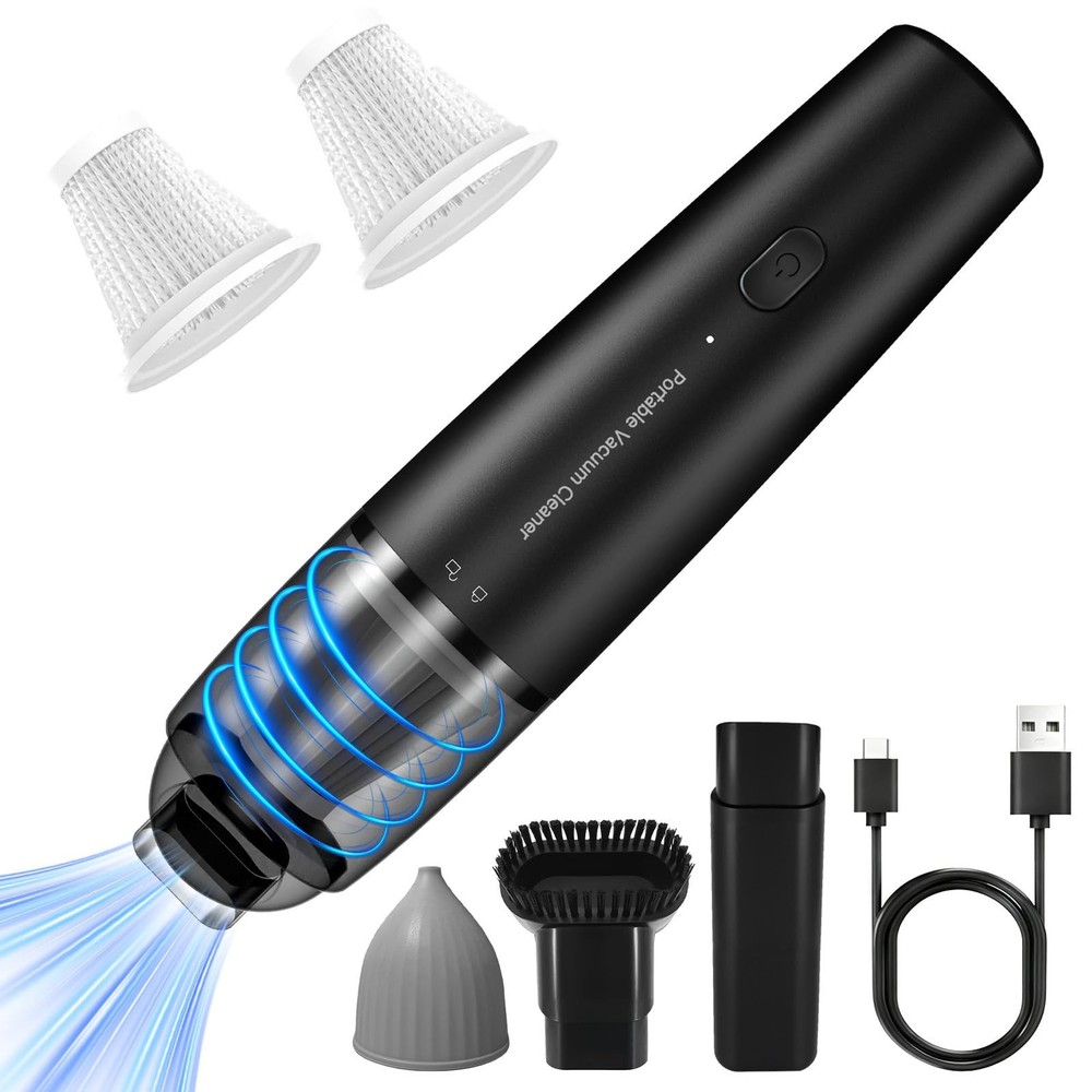 Handheld Vacuum Cordless, Car Portable Mini Cleaner 13000 PA Black