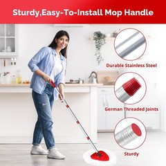 O-Cedar Spin Mop Head, Base, Handle Replacement for EasyWring 1 Tank White
