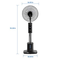 Misting Fan Standing Mist Fan 2.5L Water Tank LED Ventilation Humidifier Remote