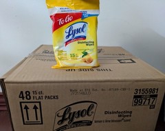 LYSOL Disinfecting Wipes – Lemon & Lime Blossom To-Go Flatpack 15ct. Case Of 48