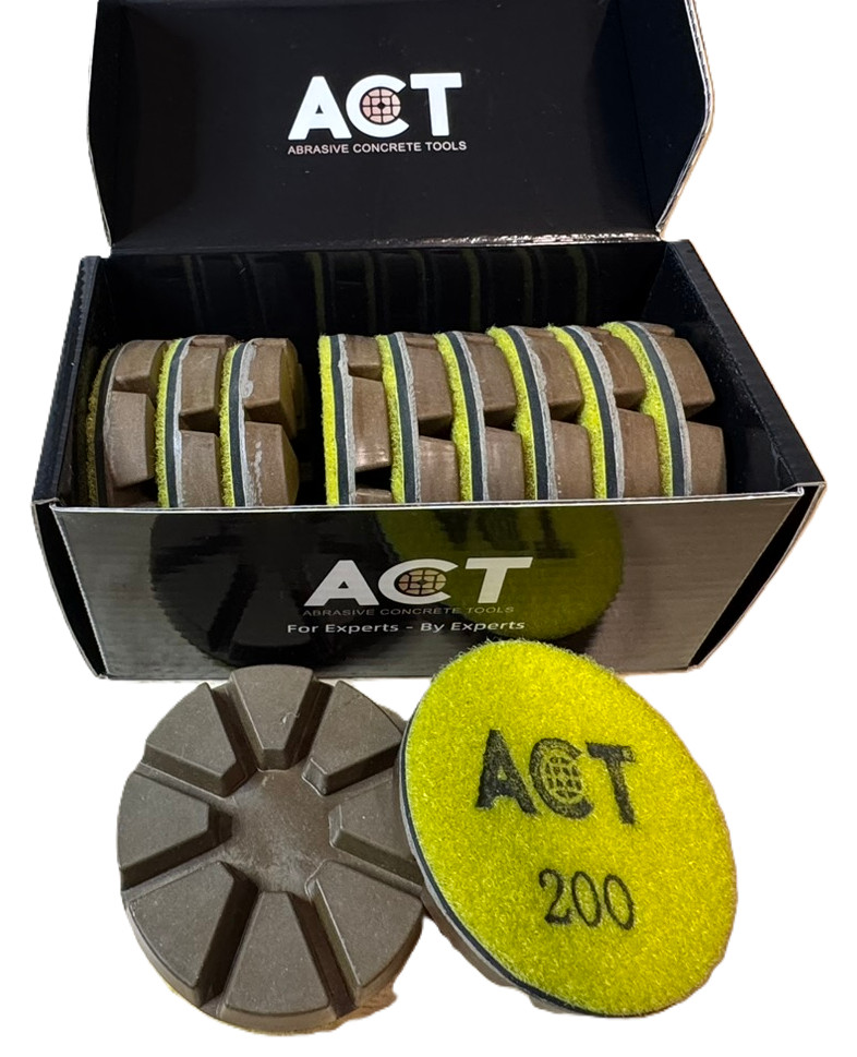3″ 200 Grit Semi-Metal Diamond Polishing Pads – Concrete (Set-9)
