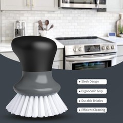 MR.SIGA Dish Scrub Brush, Palm Brush Scrubber 2.9 x 2.7x 3.7 inch, Gray