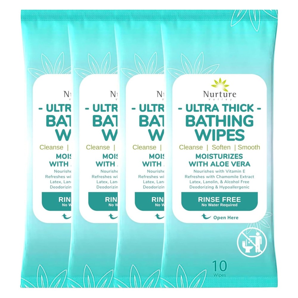 Nurture XL Ultra Thick Body Wipes for Adults w/Aloe | 40 1 Count (Pack of 40)