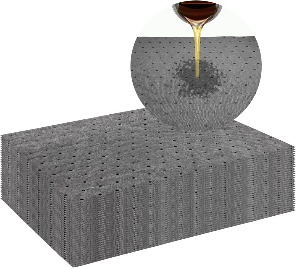 30 PCS Oil Absorbent Pads, 13″ x 10″ Weight Dimpled Pad Polypropylene Mat for Oi