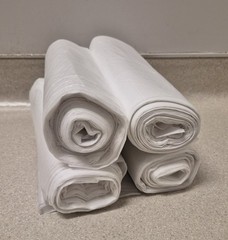 100 Pack White Trash Bags 40-46 Gallon 48″x40″ – 4 Rolls of 25 – Can Liners