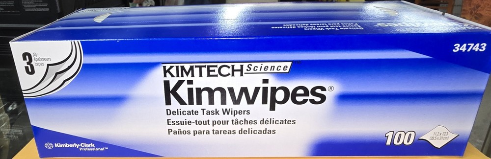 Lot of 2 Kimtech Science Kimwipes Delicate Task Wipers, 119 Wipes Per Box