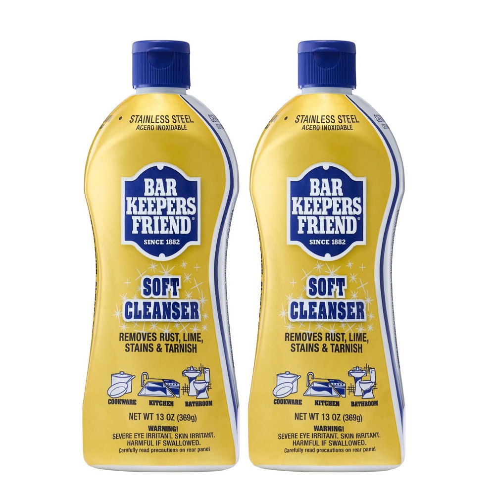 Bar Keepers Friend Soft Cleanser Liquid, 13 oz x 13 Ounce (Pack of 2), Gold