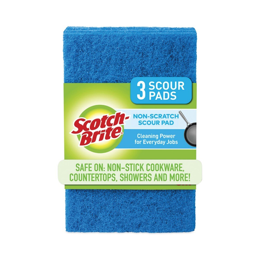 Scotch-Brite 62310 3 x 6 Non-Scratch Scour Pads – Blue (10/Carton) New