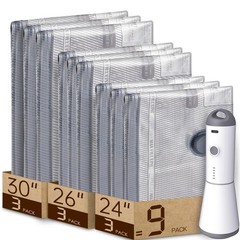 Vacbird Vacuum Bags for Travel with 9 Combo Size, Grey and white