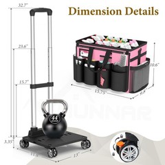 Cleaning Caddy with Wheels – Rolling Cleaning Caddy Bag with Detachable Troll…