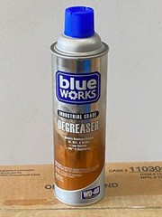 6 new Blue Works #11030 Industrial-Grade Degreaser, 18 oz. Aerosol Spray Cans