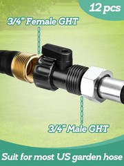 12 Pack 3/4” Plastic Garden Hose Shut Off Valve – 12 pack, 12 Pack-
