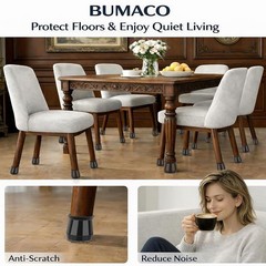 BUMACO Chair Leg Floor Protectors Universal XS, Black-20 Pcs