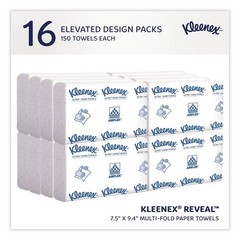 Kleenex 46321 2-Ply 8″ x 9.4″ Reveal Multi-Fold Towels – White (16/CT) New