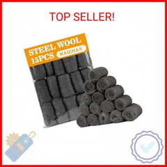 MAQIHAN Steel Wool Pads 0000 15PCS – Steel Wool 0000 Roll Glass Wood Fabric Meta